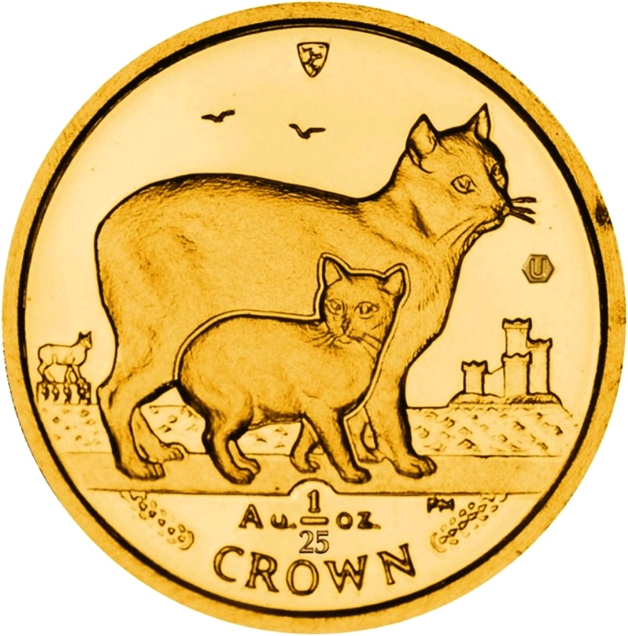 Isle of Man 1/25 Crown - Elizabeth II Manx Cat