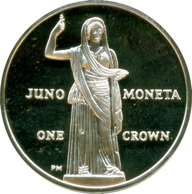 Isle of Man 1 Crown - Elizabeth II Euro Currency; Silver