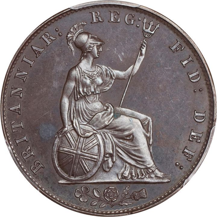 ½ Penny - Victoria 1st portrait; bronzed obverse