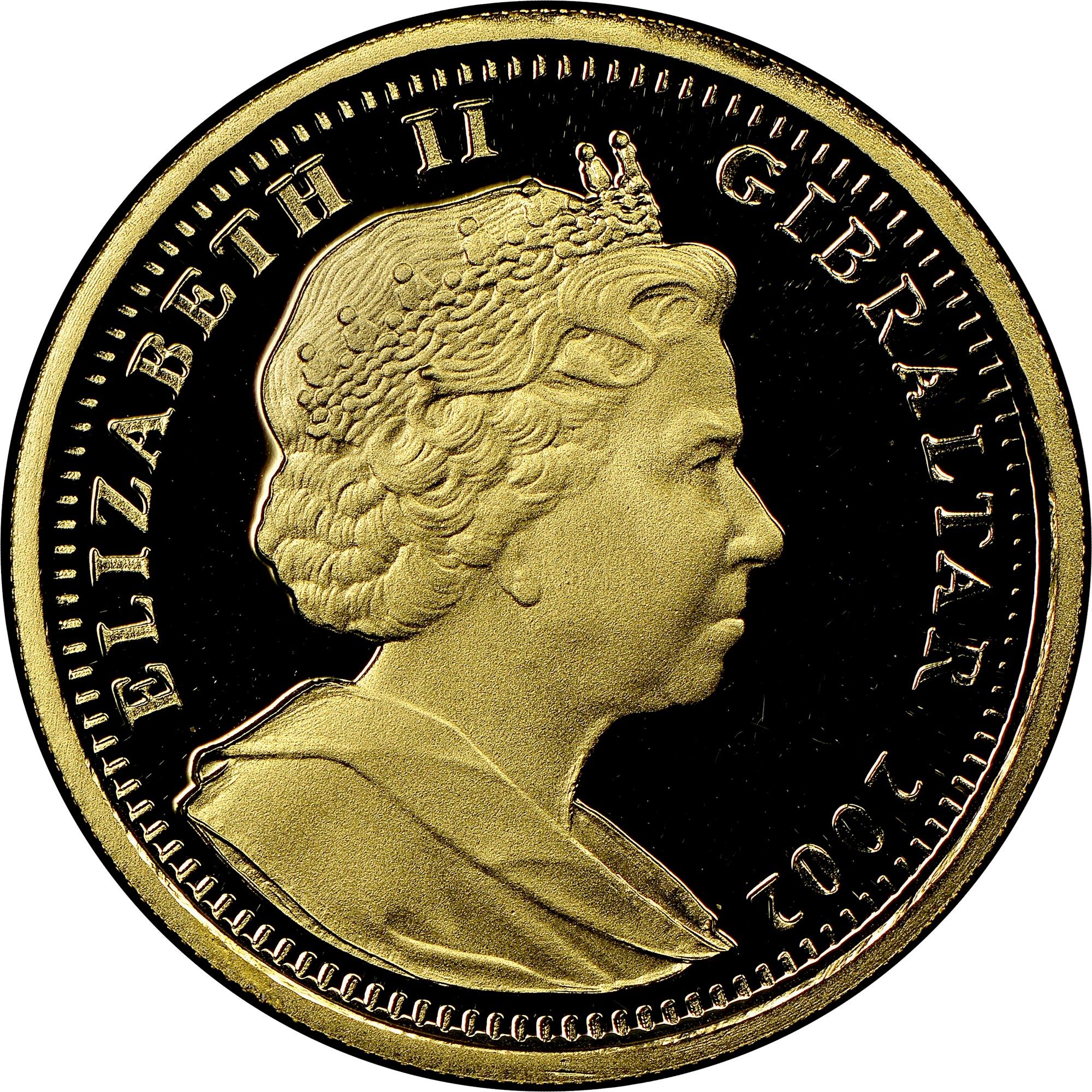 Gibraltar ⅕ Crown - Elizabeth II Golden Jubilee obverse