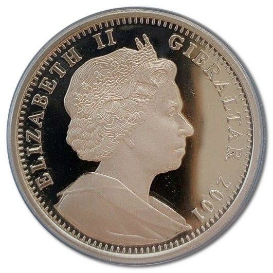 Gibraltar 1 Crown - Elizabeth II Uranus; Silver Proof obverse