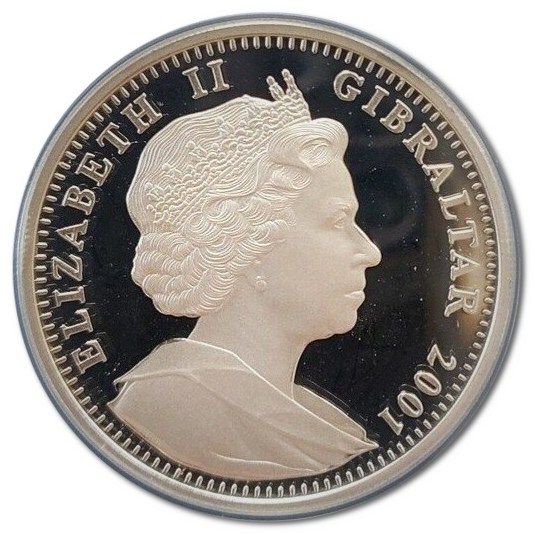 Gibraltar 1 Crown - Elizabeth II Venus; Silver Proof obverse