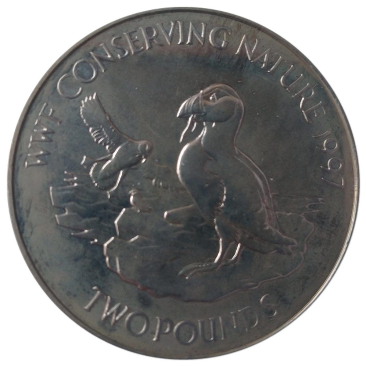 Alderney 2 Pounds - Elizabeth II Puffins reverse