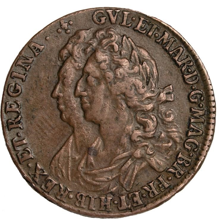 Scotland 1 Bawbee - William and Mary obverse