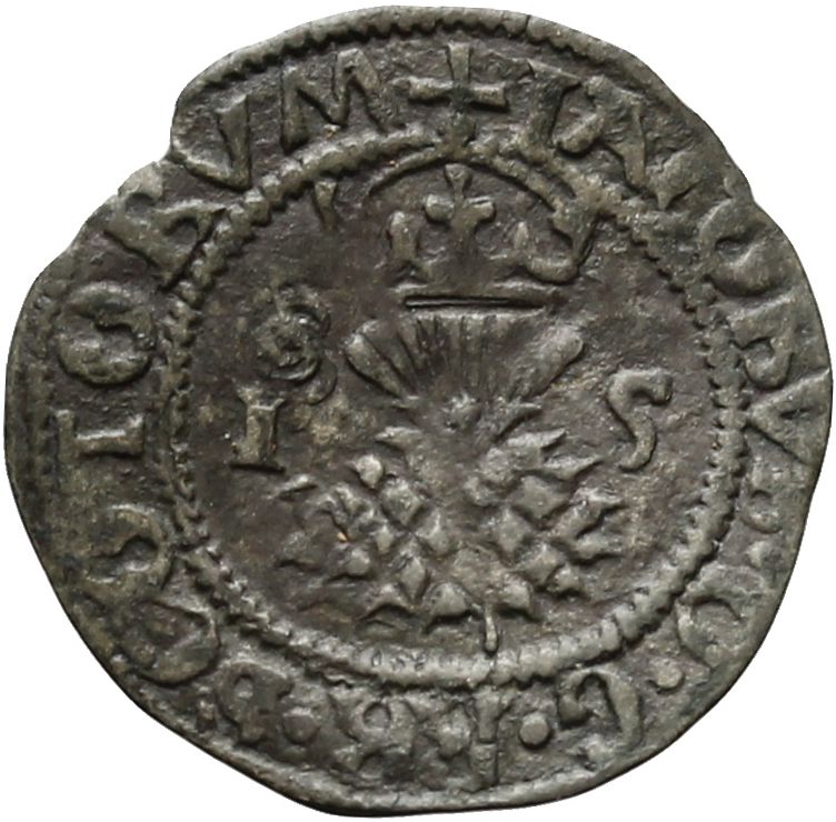 Scotland ½ Bawbee - James V 3rd Coinage obverse
