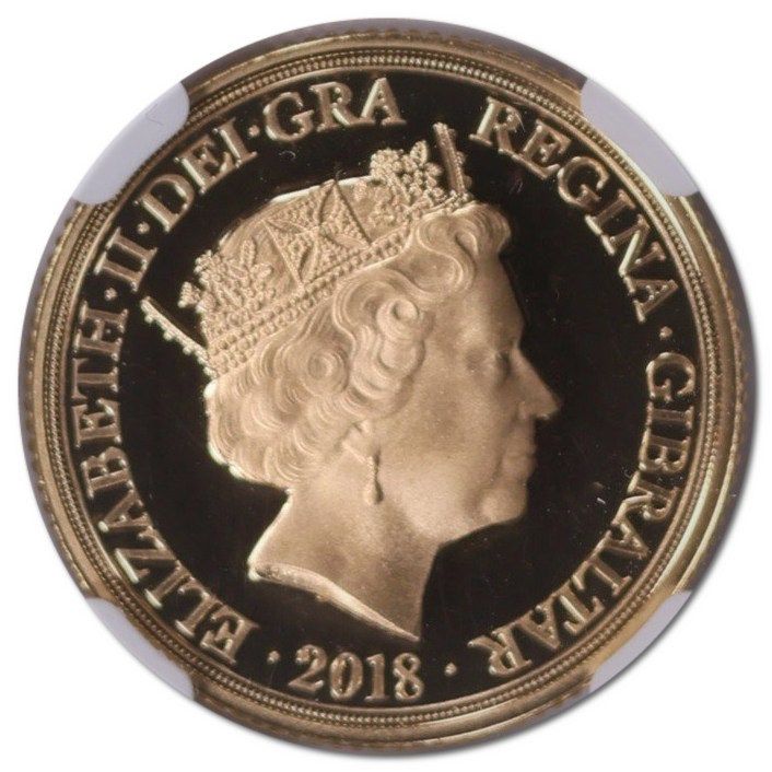Gibraltar 1 Sovereign - Elizabeth II The Legend of Saint George - The Victor’s Embrace obverse