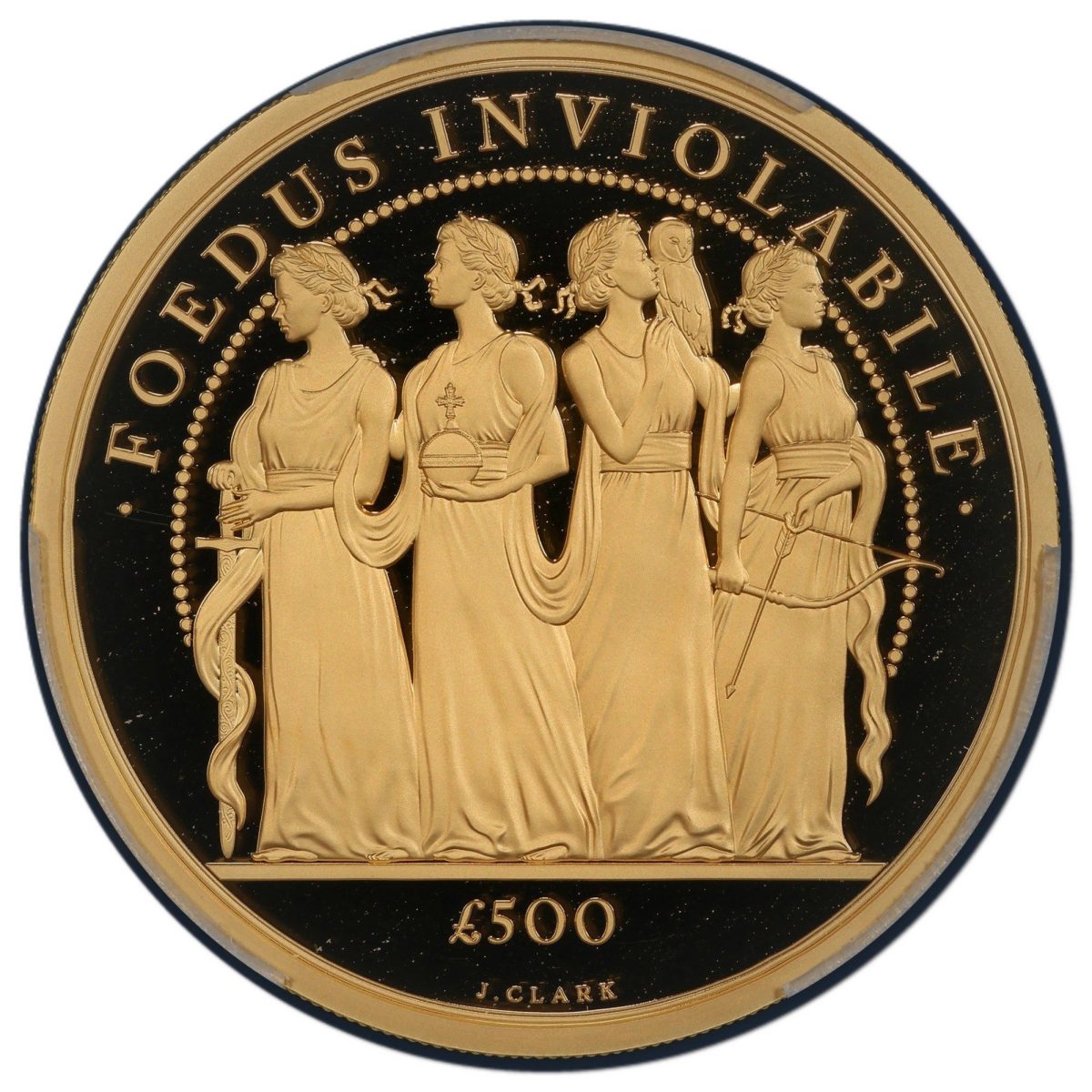 Alderney 500 Pounds - Elizabeth II Platinum Jubilee - Four Graces