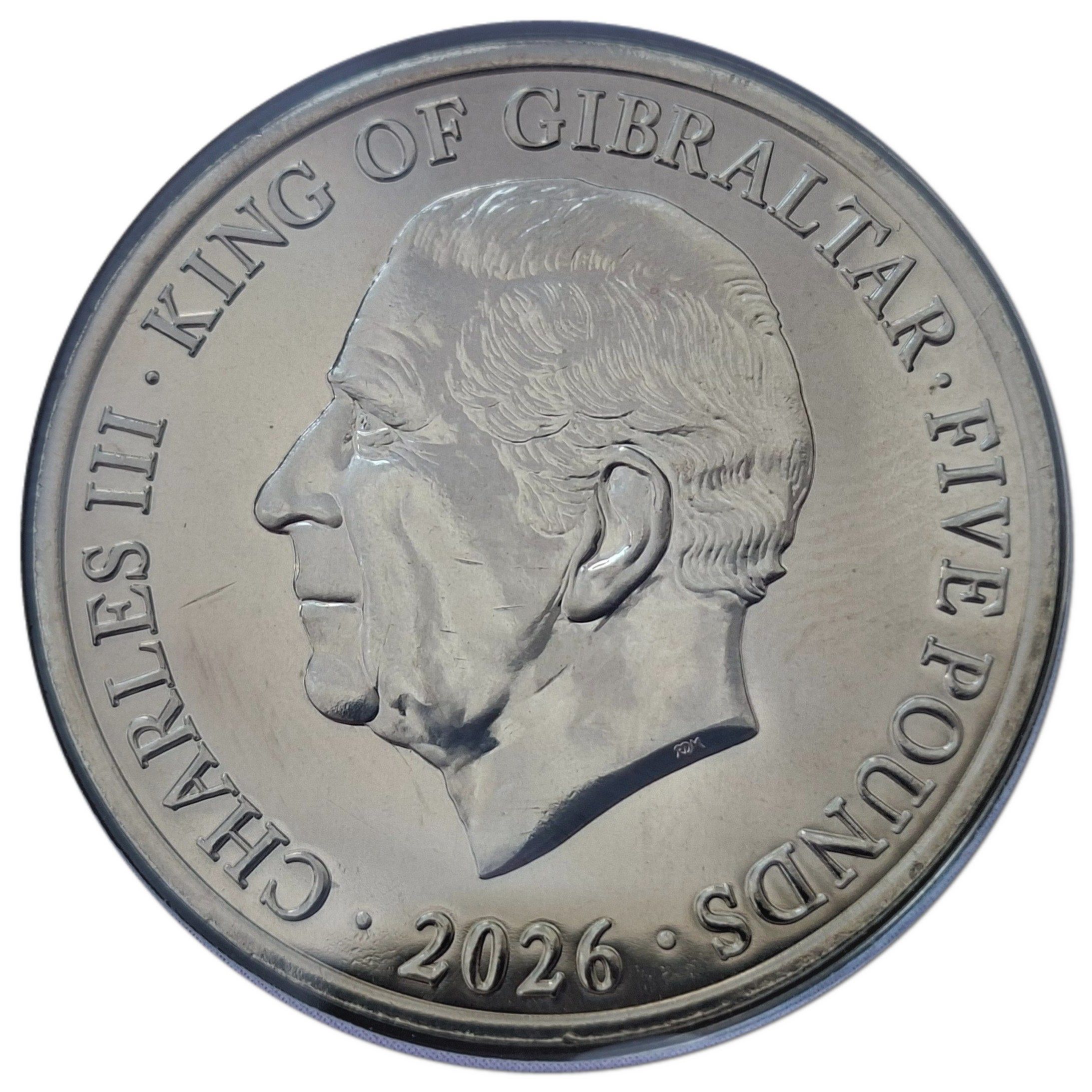 Gibraltar 5 Pounds - Charles III Queen Elizabeth II - Unseen Effigies obverse