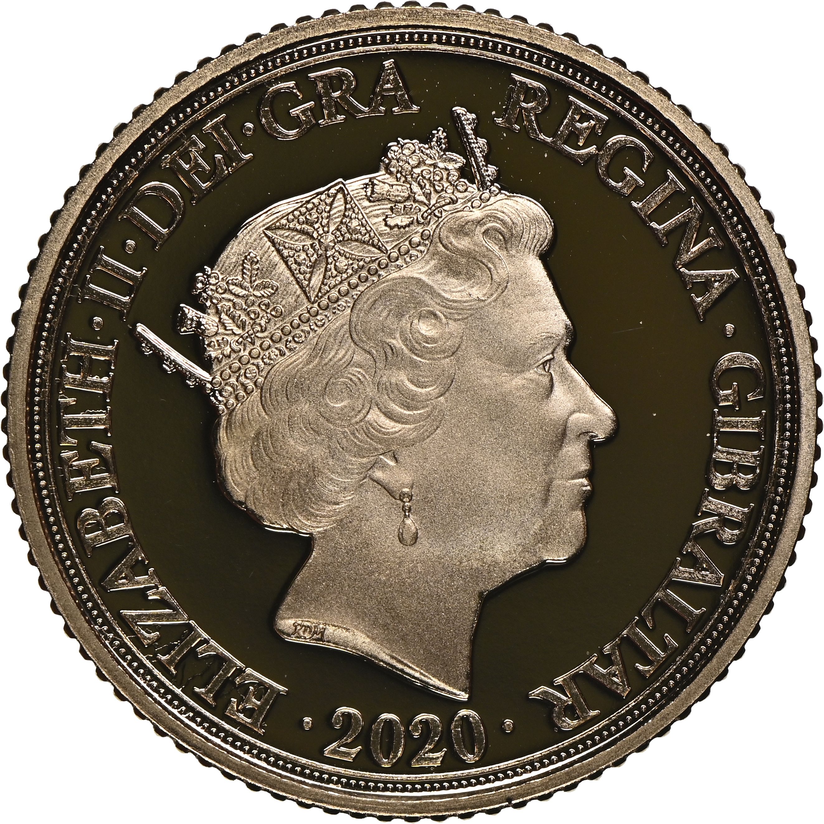 Gibraltar ½ Sovereign - Elizabeth II RAF - Battle of Britain obverse