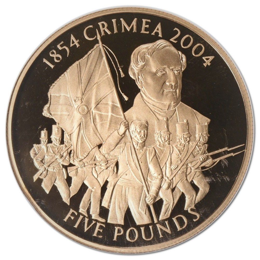 Guernsey 5 Pounds - Elizabeth II Crimea War; Gold Proof reverse