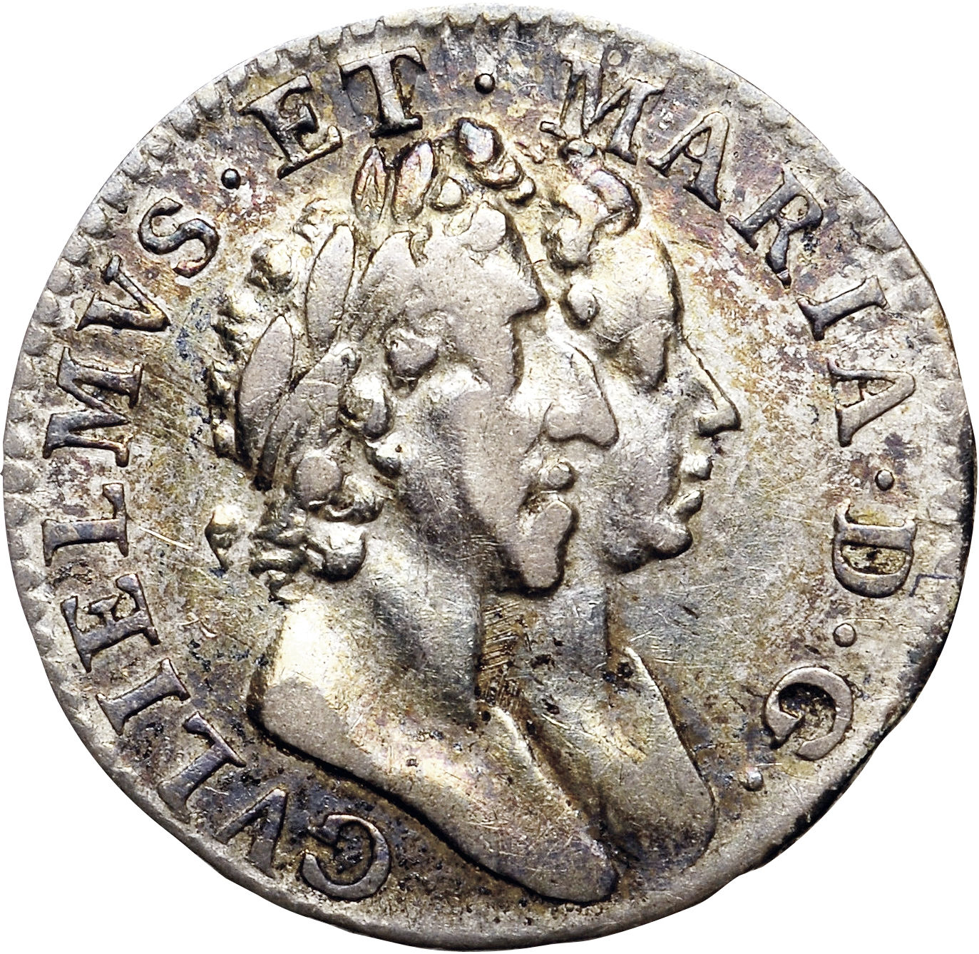 3 Pence - William and Mary 1st busts; incl. Maundy obverse