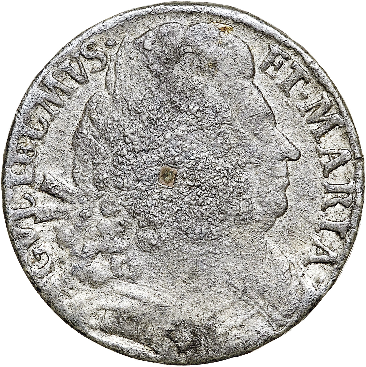 ½ Penny - William and Mary obverse