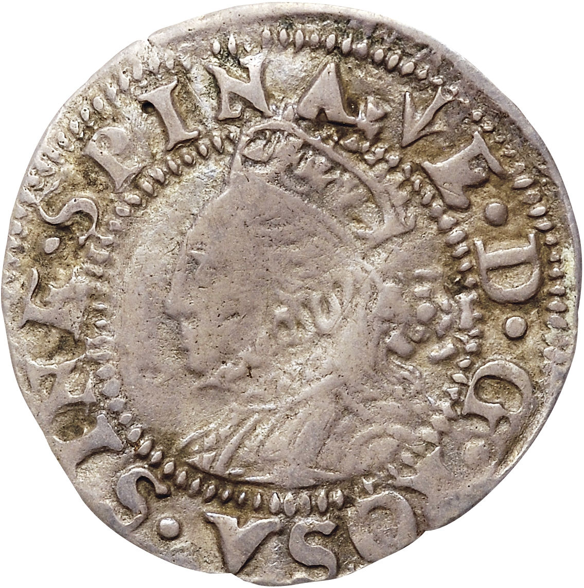 1½ Pence - Elizabeth I 3rd and 4th issue; large flan obverse