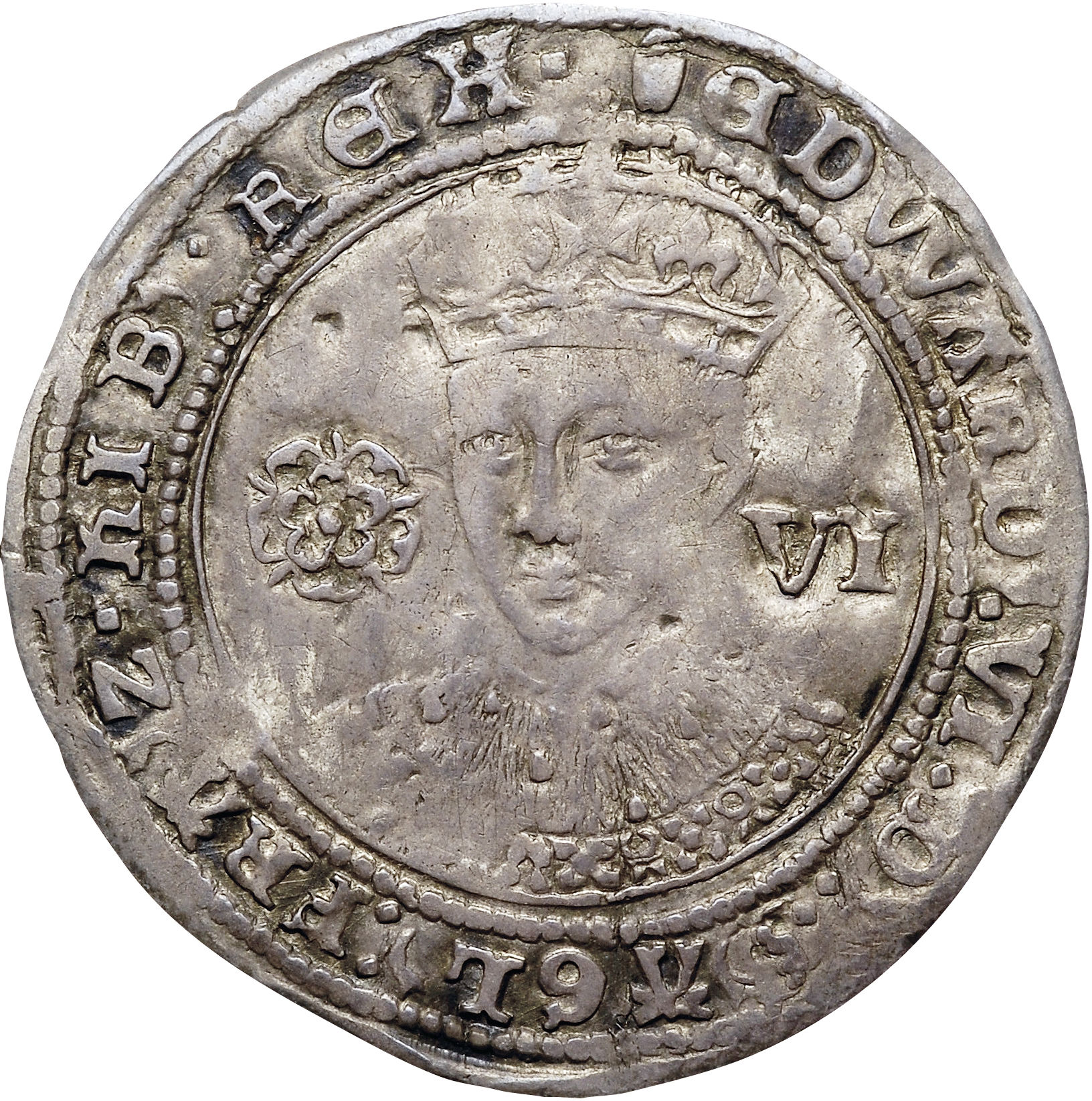 6 Pence - Edward VI 3rd period; fine silver, London obverse