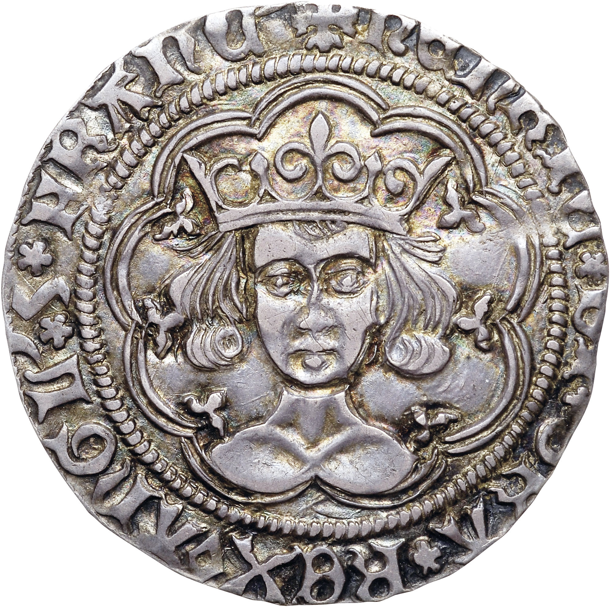 1 Groat - Henry VI Rosette-mascle issue; Calais obverse
