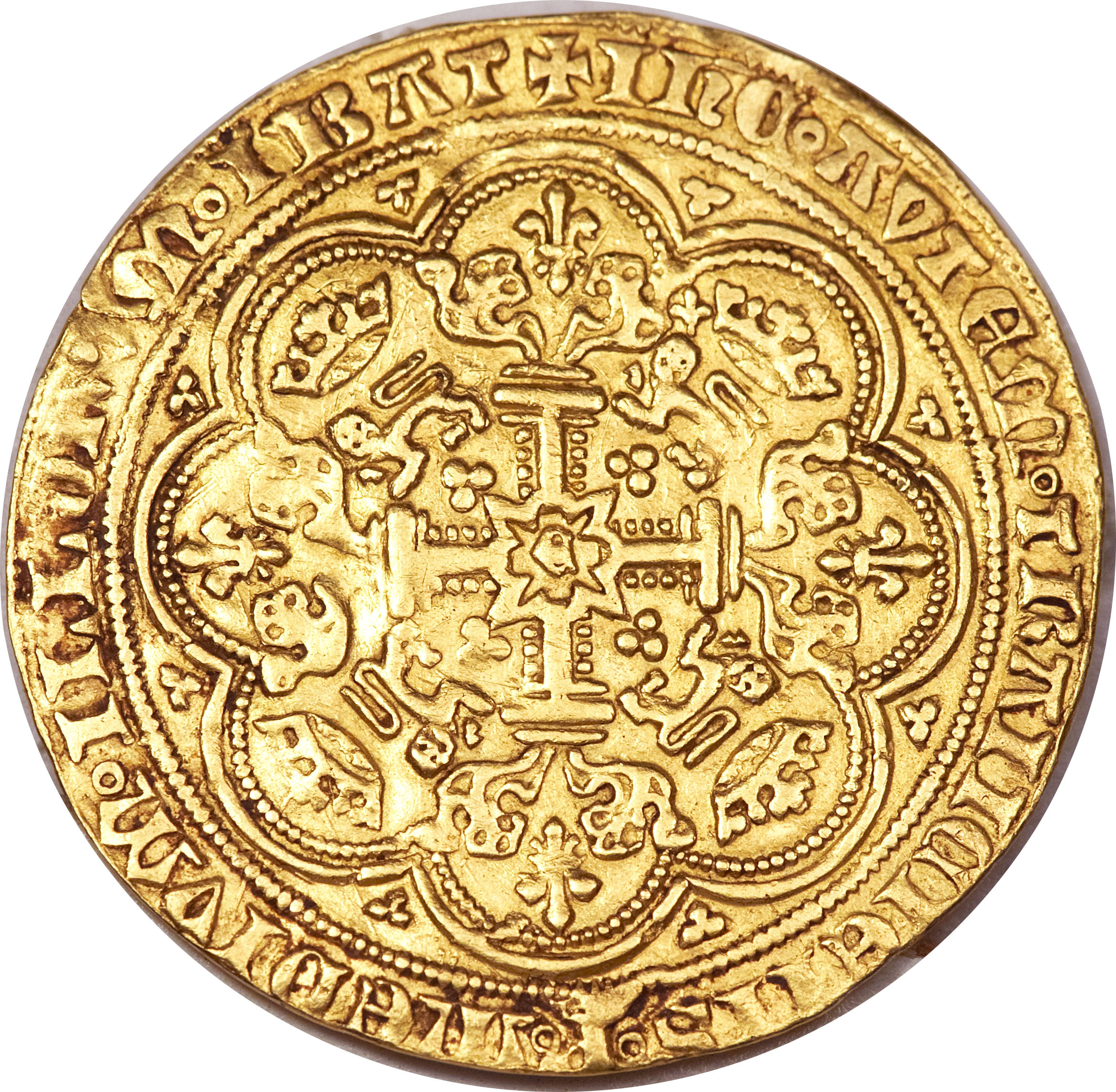 1 Noble - Edward III Pre-Treaty period; series E reverse
