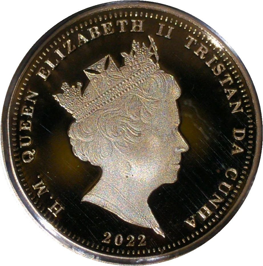 Tristan da Cunha ⅛ Sovereign - Elizabeth II Platinum Jubilee obverse
