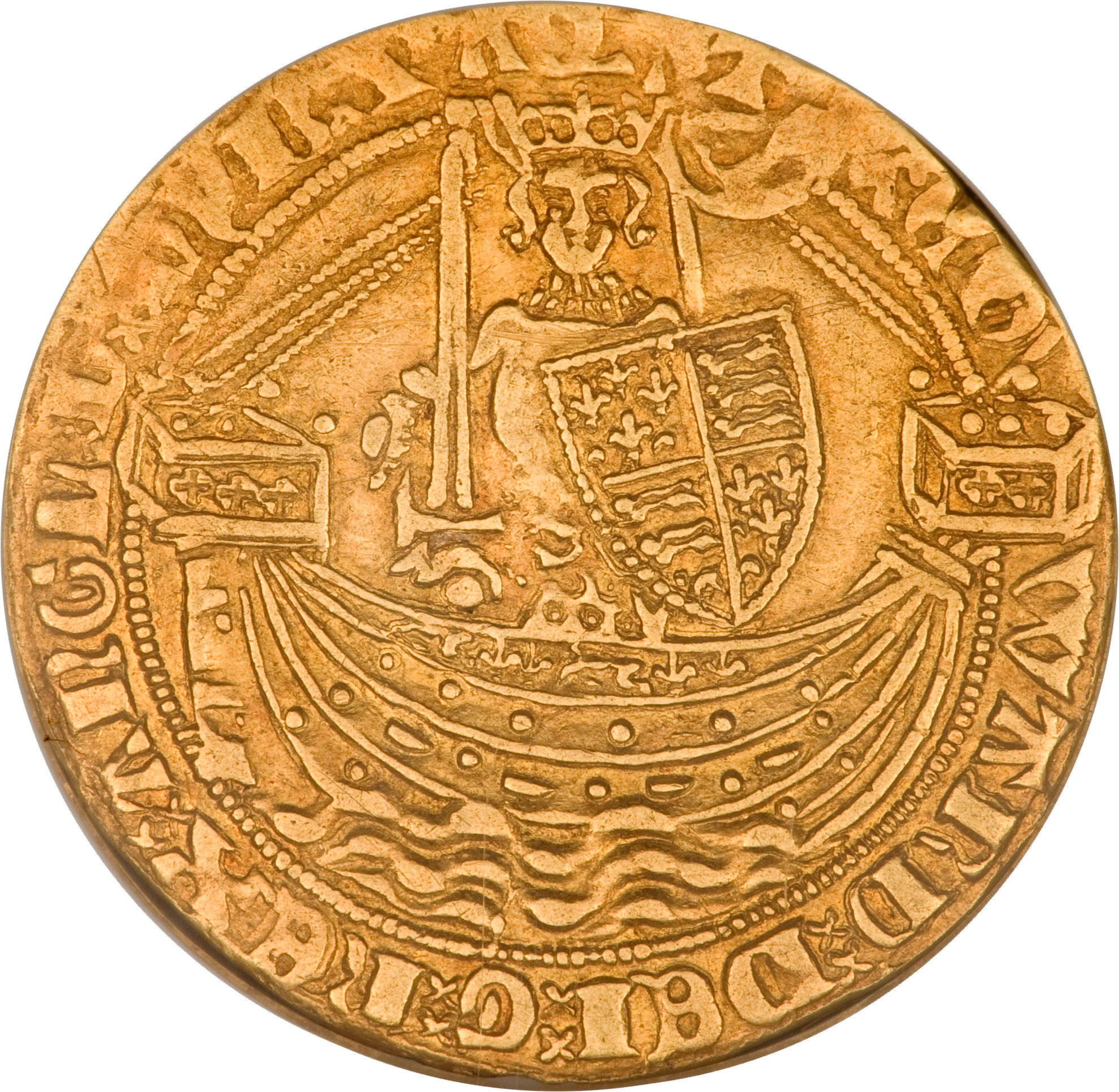 ½ Noble - Edward III Pre-Treaty period; series G obverse