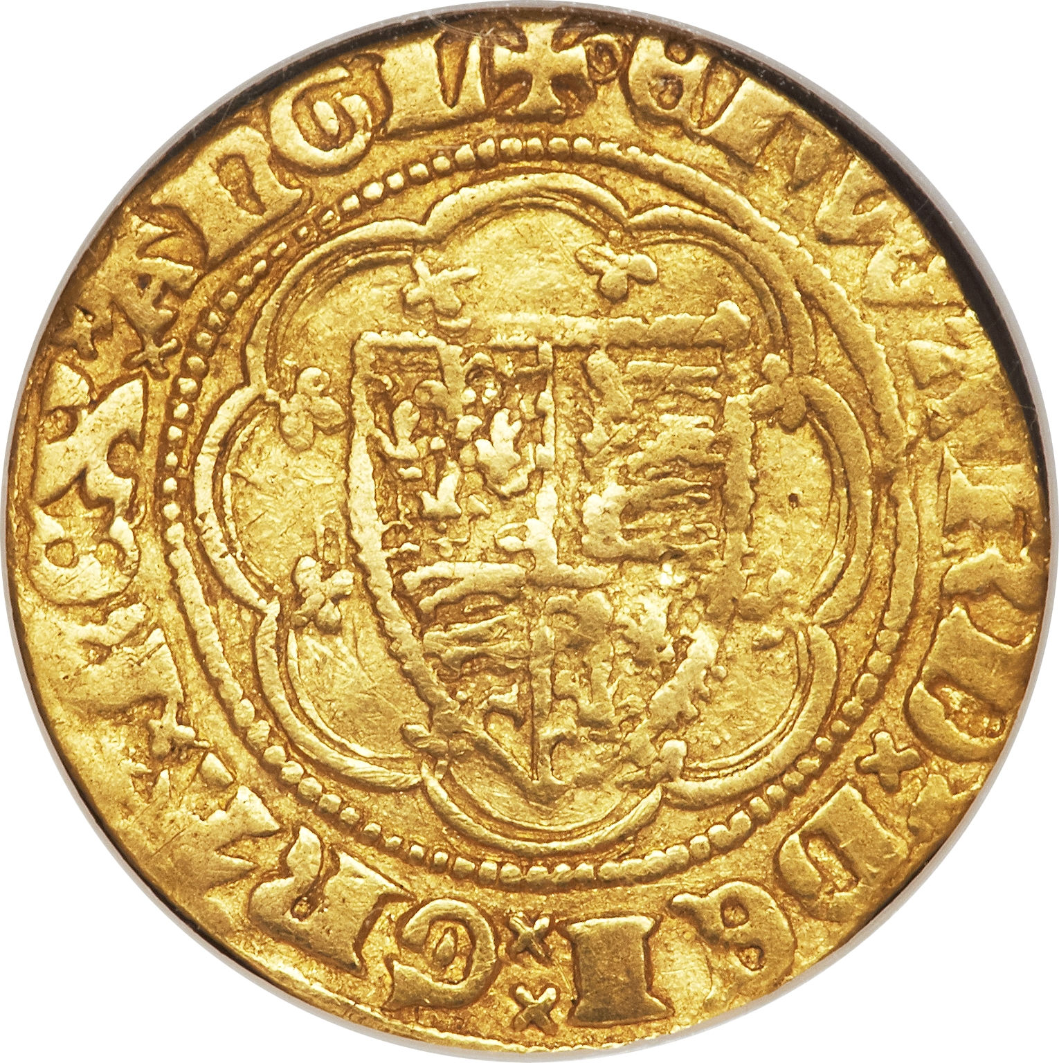 ¼ Noble - Edward III Treaty period; London obverse