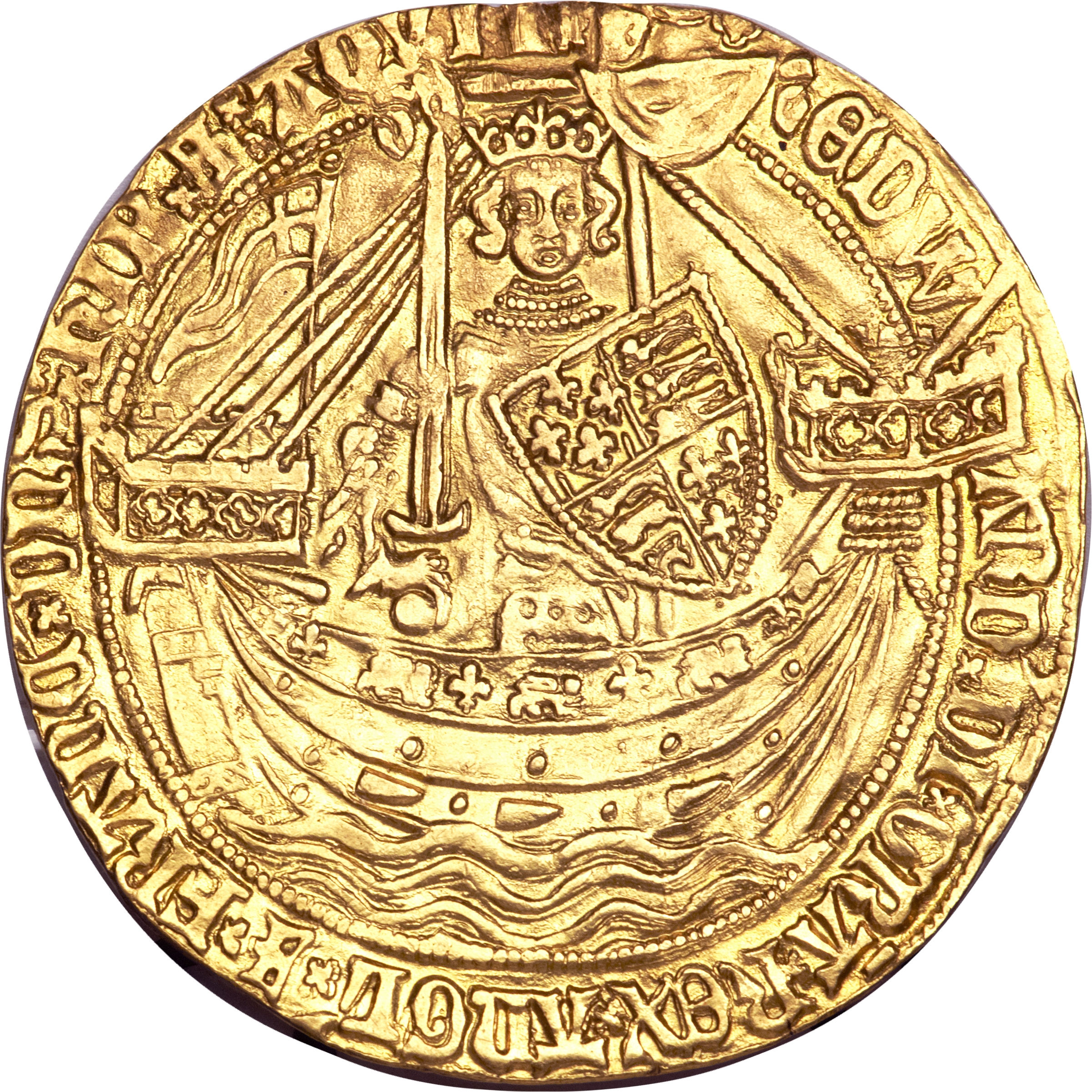 1 Noble - Edward III Post-Treaty period; Calais obverse