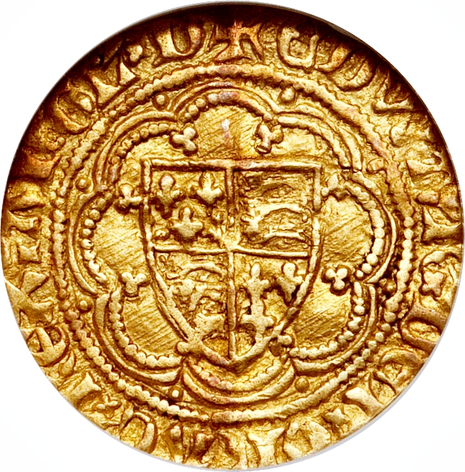 ¼ Noble - Edward III Treaty period; Calais obverse