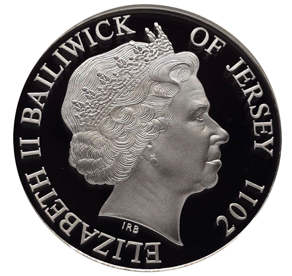 Jersey 5 Pounds - Elizabeth II 2003 World Champions obverse