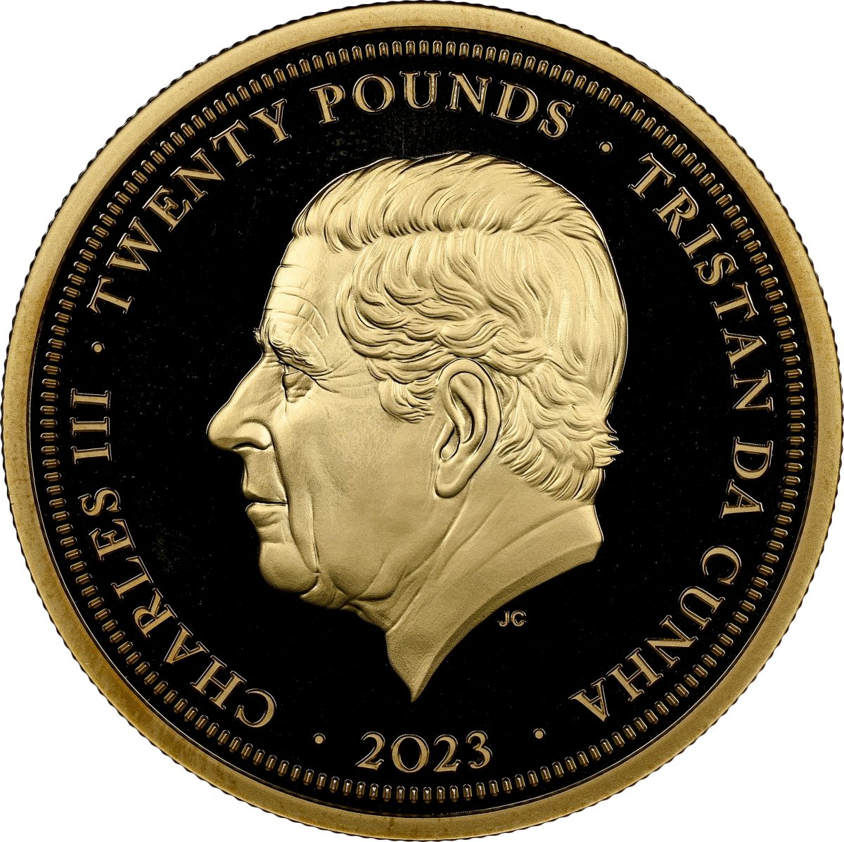 Tristan da Cunha 20 Pounds - Charles III Greatest Monarchs; Edward III obverse