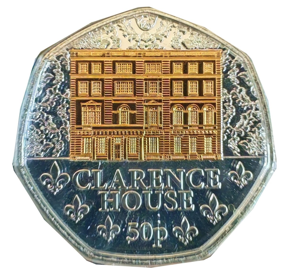 Jersey 50 Pence - Charles III Clarence House reverse