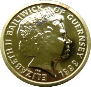 Guernsey 5 Pounds - Elizabeth II Queen Mother - Gold obverse