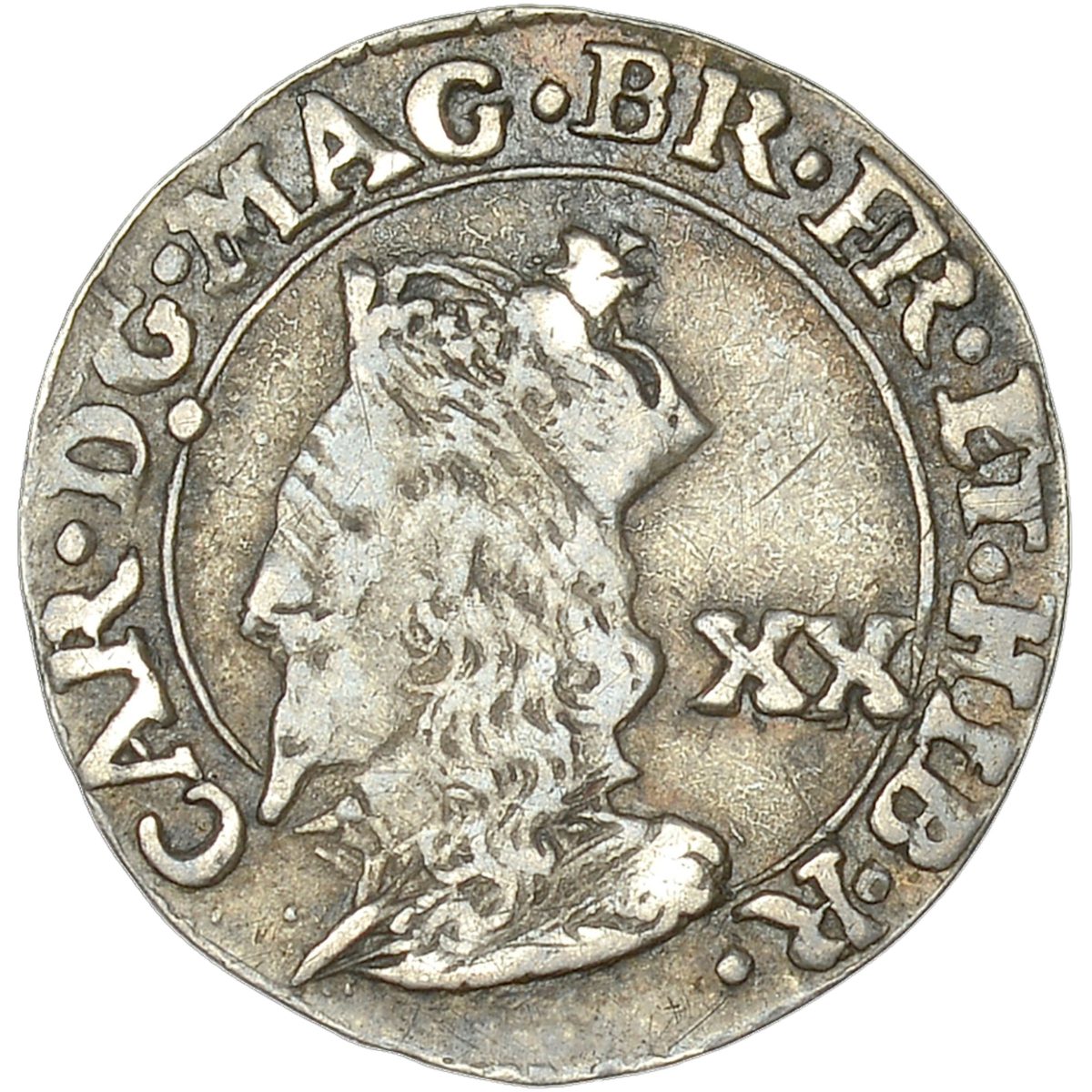 Scotland 20 Pence - Charles I 3rd Coinage, 3rd Issue obverse