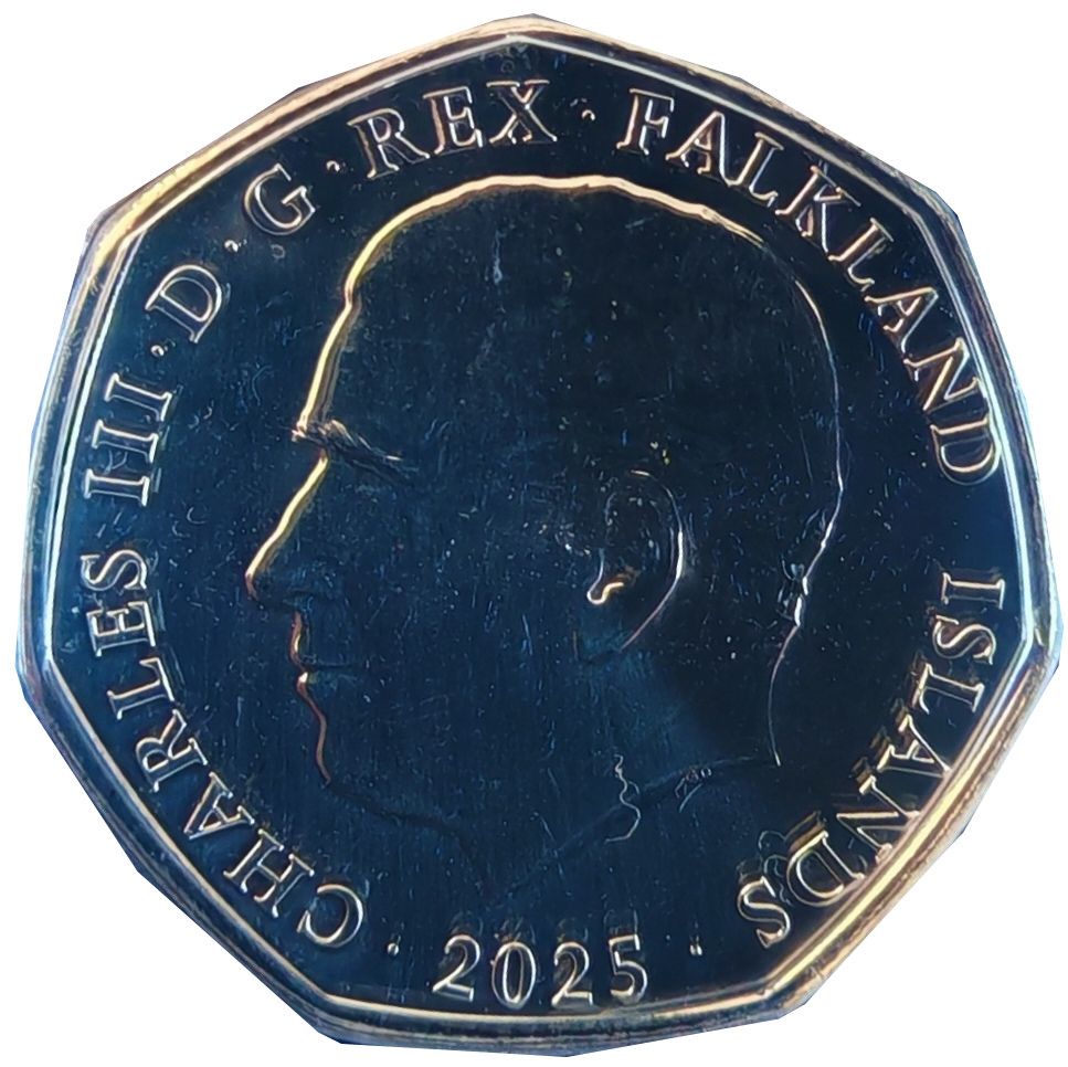 Falkland Islands 50 Pence - Charles III Central Balcony obverse