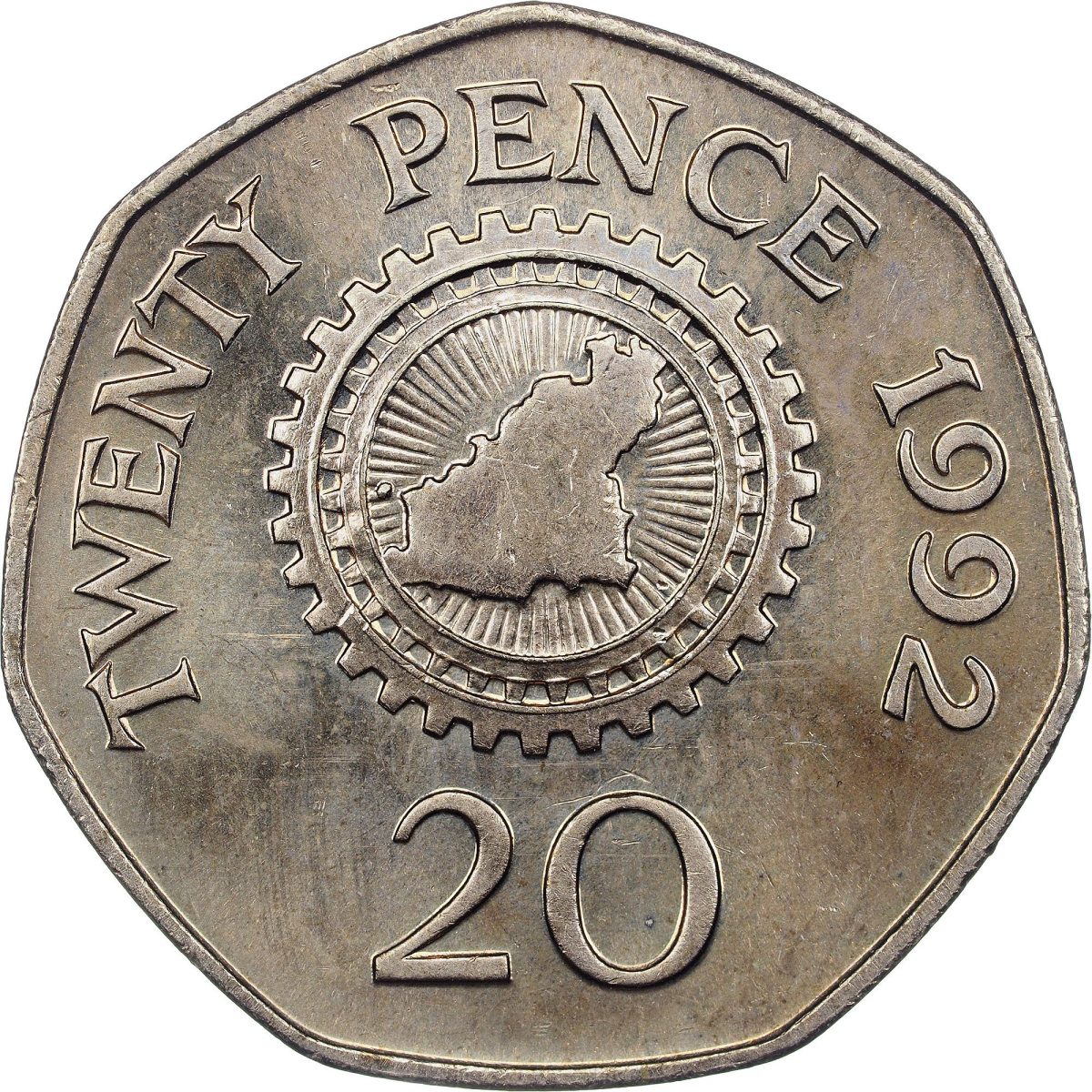 Guernsey 20 Pence - Elizabeth II 3rd portrait