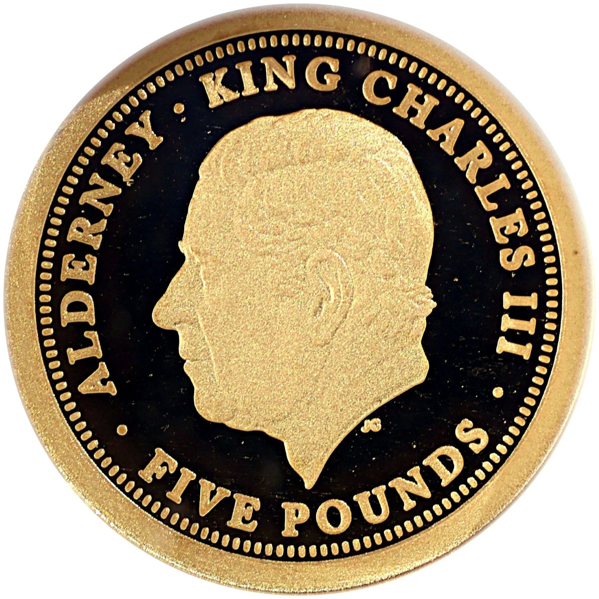Alderney 5 Pounds - Charles III Queen Elizabeth II Centenary - Monogram obverse