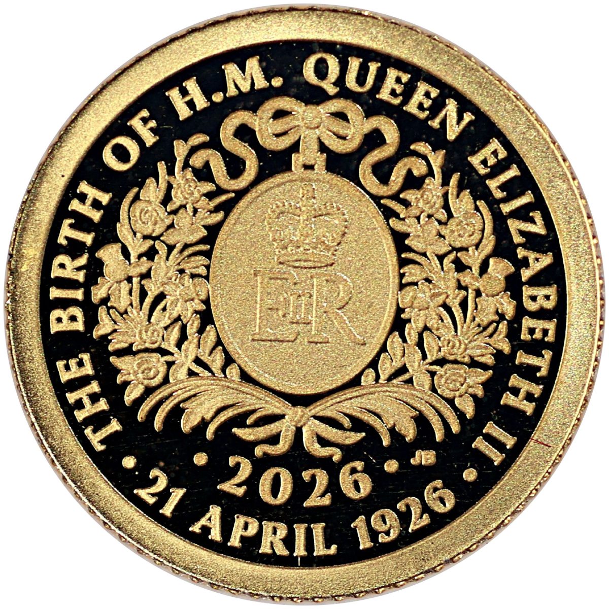 Alderney 5 Pounds - Charles III Queen Elizabeth II Centenary - Monogram