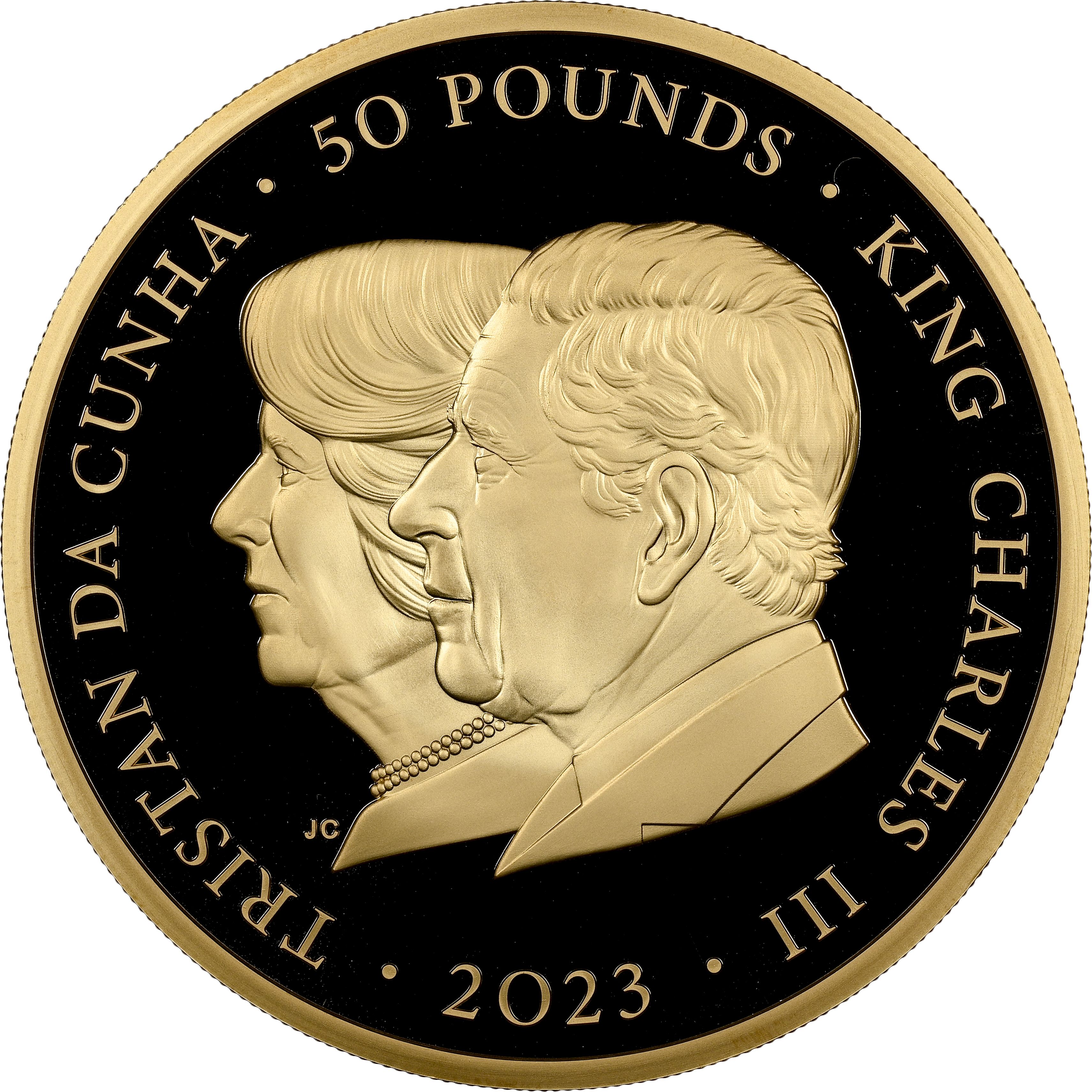 Tristan da Cunha 50 Pounds - Charles III Coronation obverse