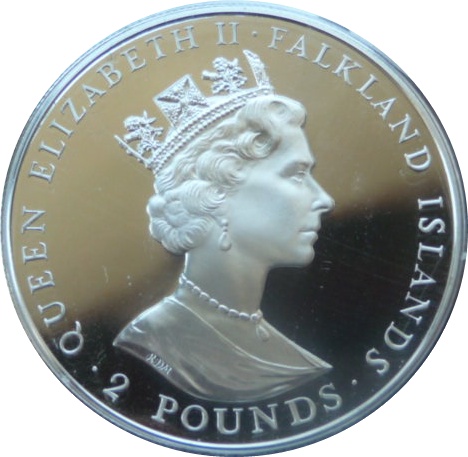 Falkland Islands 2 Pounds - Elizabeth II Royal Wedding obverse