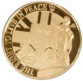 Gibraltar 1 Sovereign - Elizabeth II The Right to Live in Peace reverse