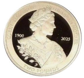 Alderney 2 Pounds - Charles III Queen Mother; Silver Proof
