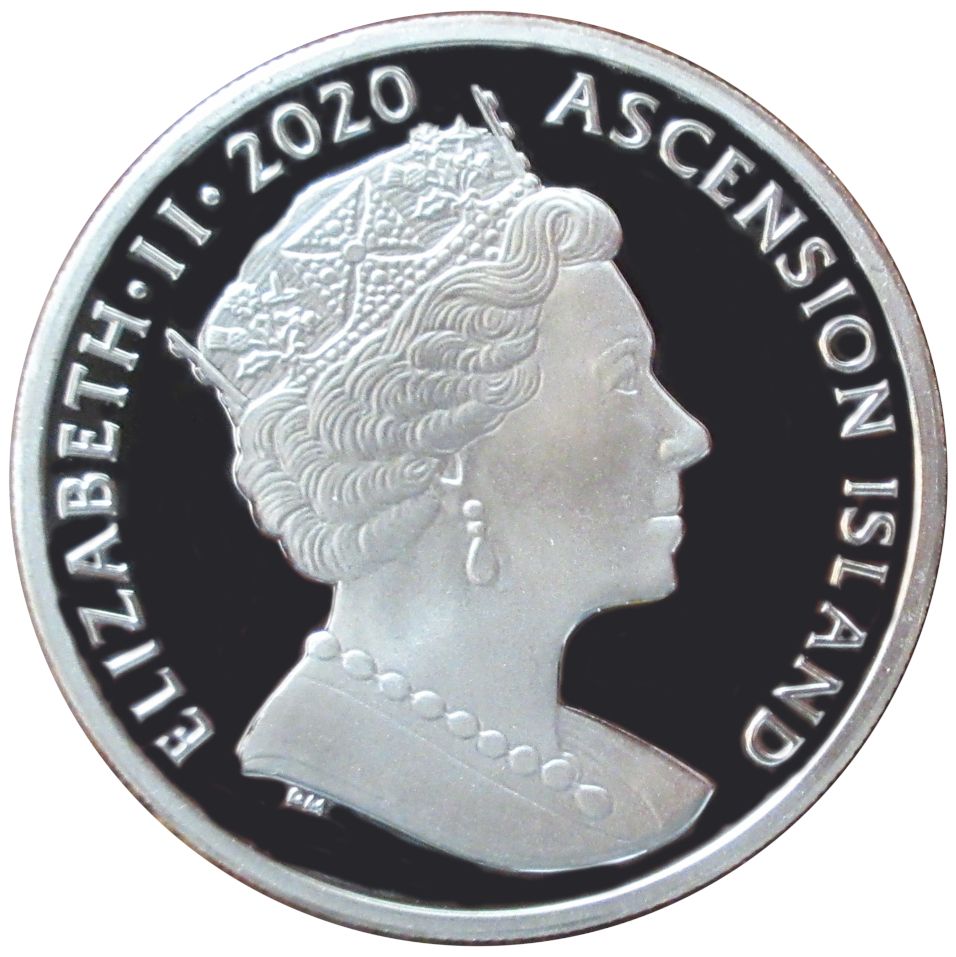 Ascension Island 1 Crown - Elizabeth II 50th Anniversary of Apollo 13 obverse