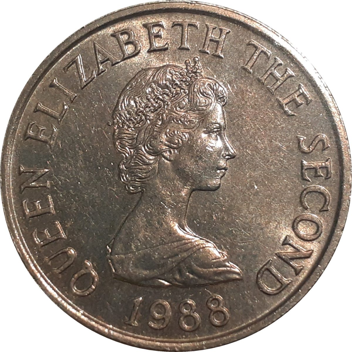 Jersey 10 Pence - Elizabeth II 2nd portrait; large type obverse