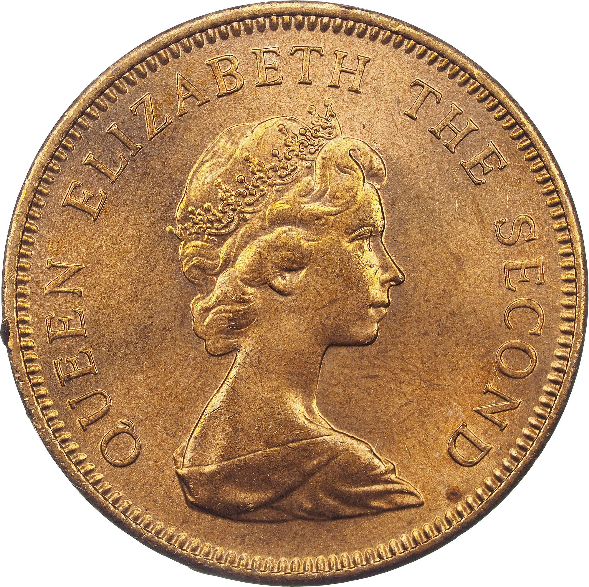 Falkland Islands 1 Penny - Elizabeth II 2nd portrait; non-magnetic obverse