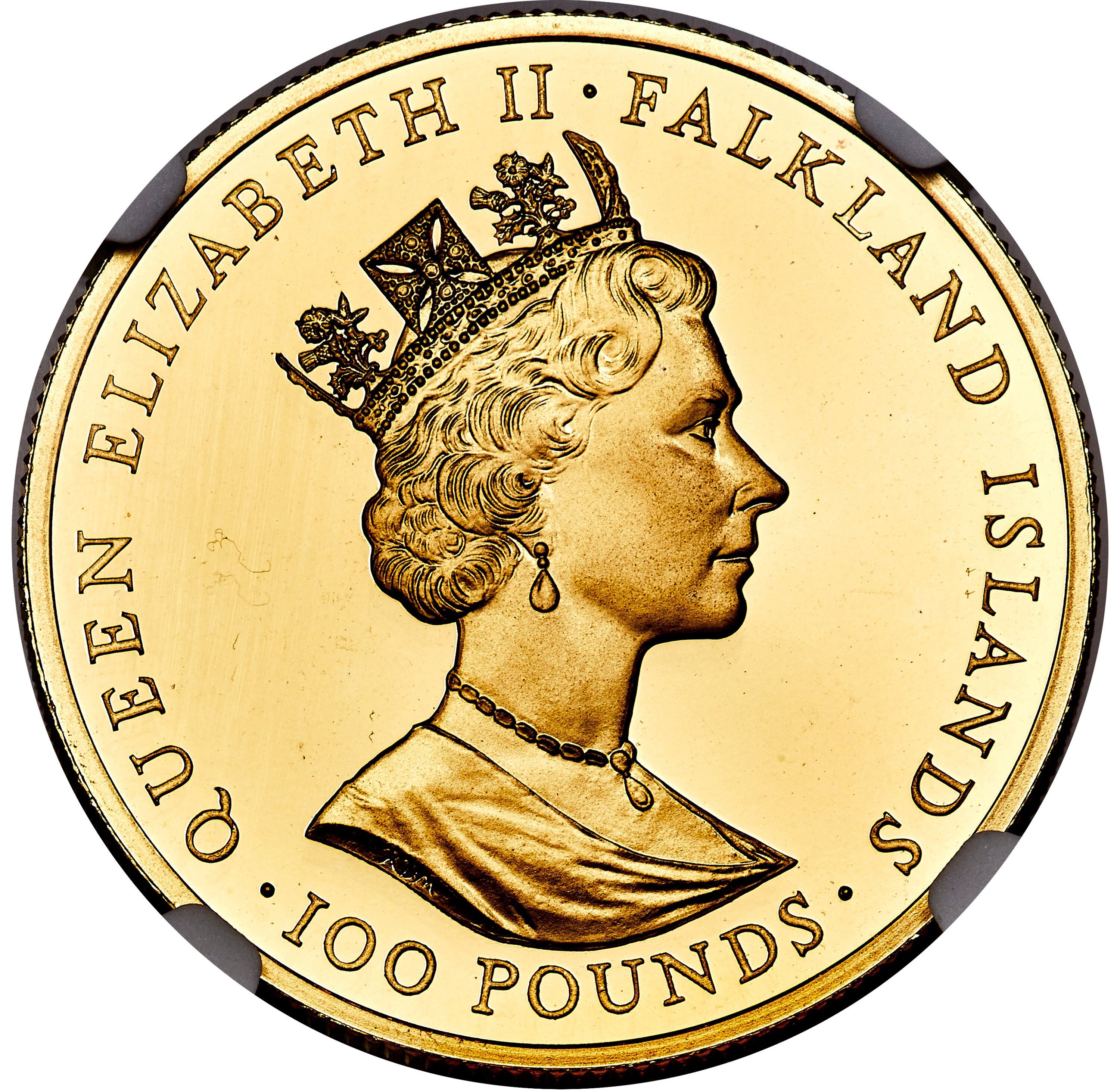 Falkland Islands 100 Pounds - Elizabeth II Ship Desire obverse