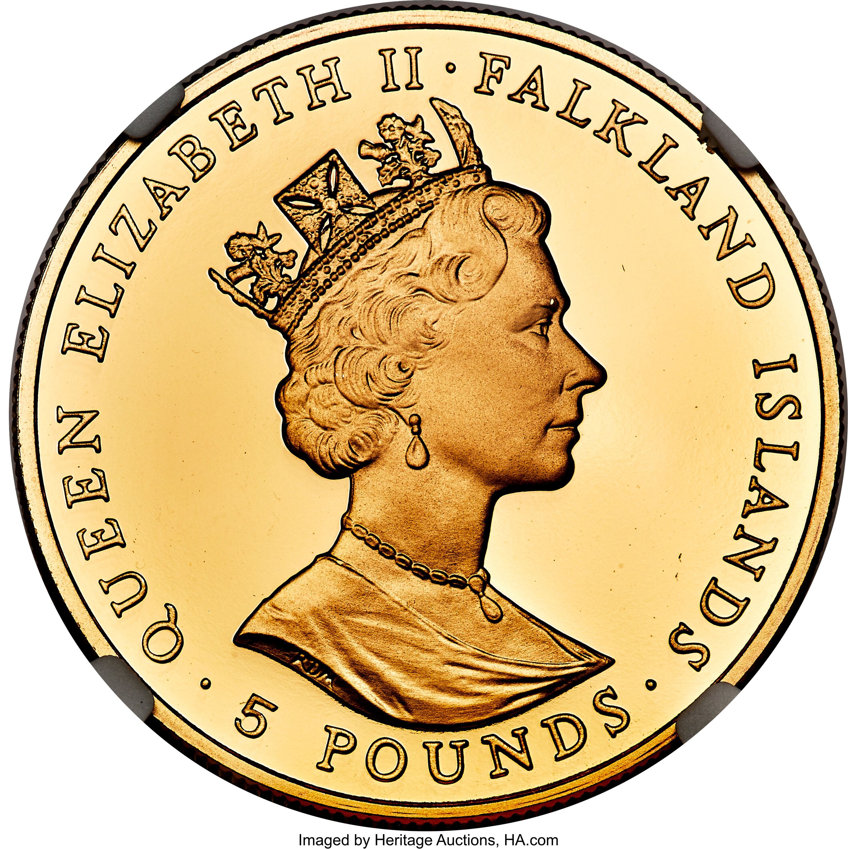 Falkland Islands 5 Pounds - Elizabeth II Royal Wedding obverse
