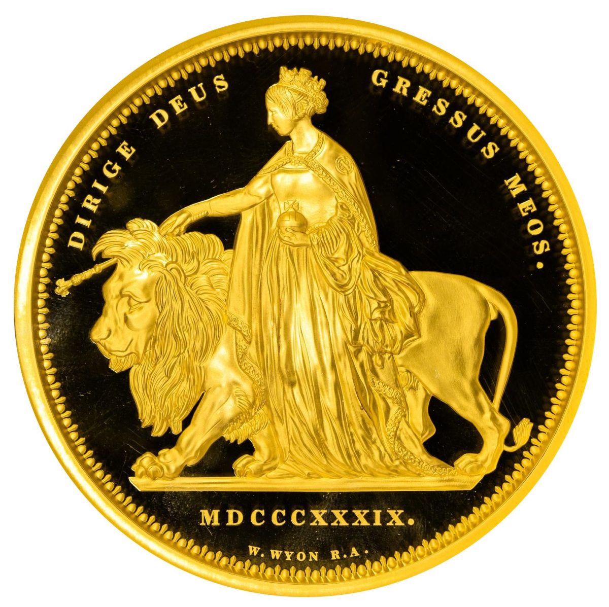 Alderney 100 Pounds - Elizabeth II Una and the Lion; Gold