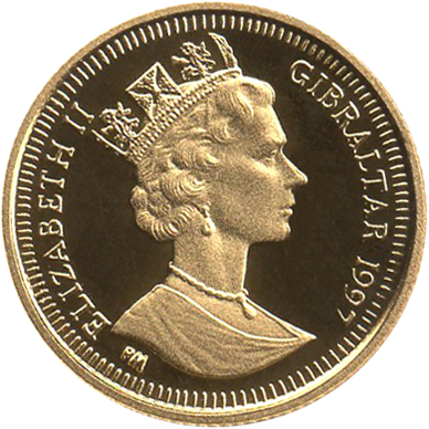 Gibraltar 1/25 Crown - Elizabeth II Greek Civilisation - Athens obverse