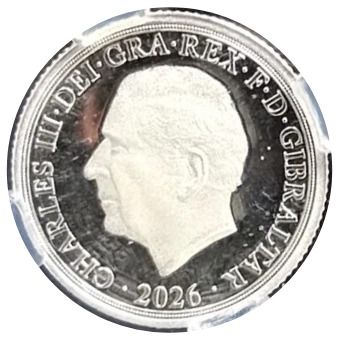 Gibraltar 1 Sovereign - Charles III Tudor Rose; Silver obverse