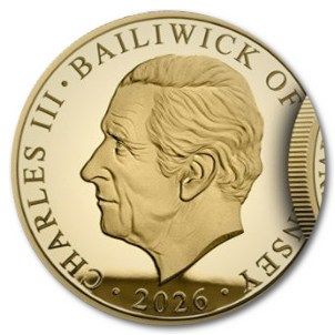 Guernsey 5 Pounds - Charles III Queen Elizabeth II Centenary; Gold Proof obverse