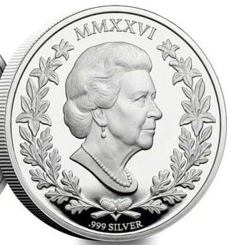 Jersey 1 Sovereign - Charles III Queen Elizabeth II Centenary; Silver