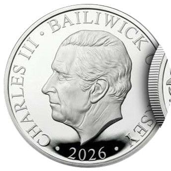 Jersey 2 Sovereigns - Charles III Queen Elizabeth II Centenary; Silver obverse