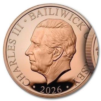 Jersey 1 Sovereign - Charles III Queen Elizabeth II Centenary; Gold obverse